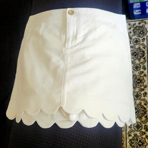 Lily Pulitzer scallop hem white golf Skort